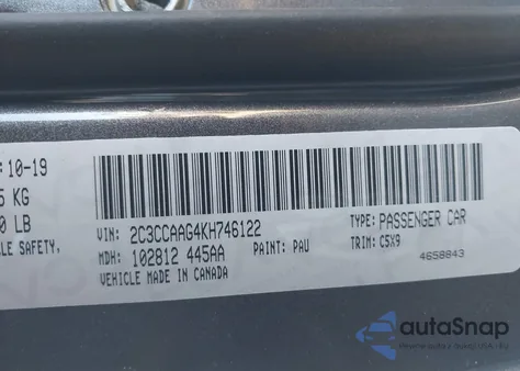 2019 Chrysler 300 Touring из США, поврежденный, VIN 2C3CCAAG4KH746122